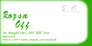 rozsa off business card